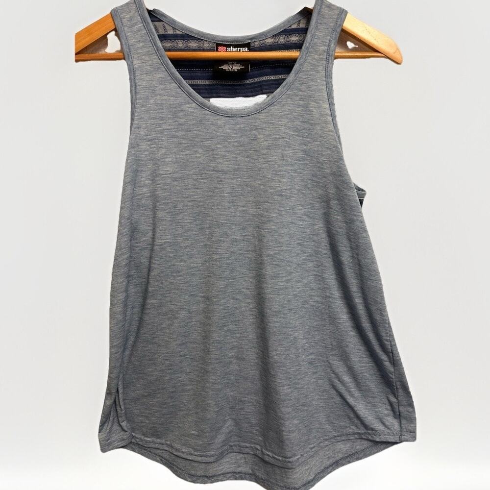 Sherpa Adventure Gear Tank Top Women’s SP Small Blue Patterned Back Gorpcore